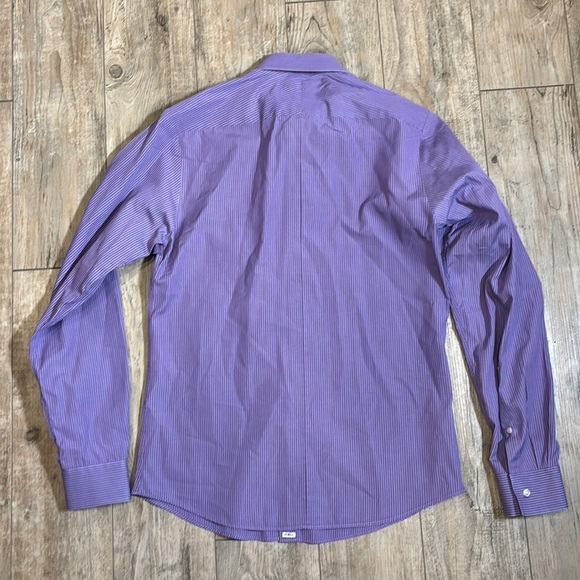 THOMAS Pink slim fit men’s button down long sleeve shirt size 15 - Picture 4 of 5